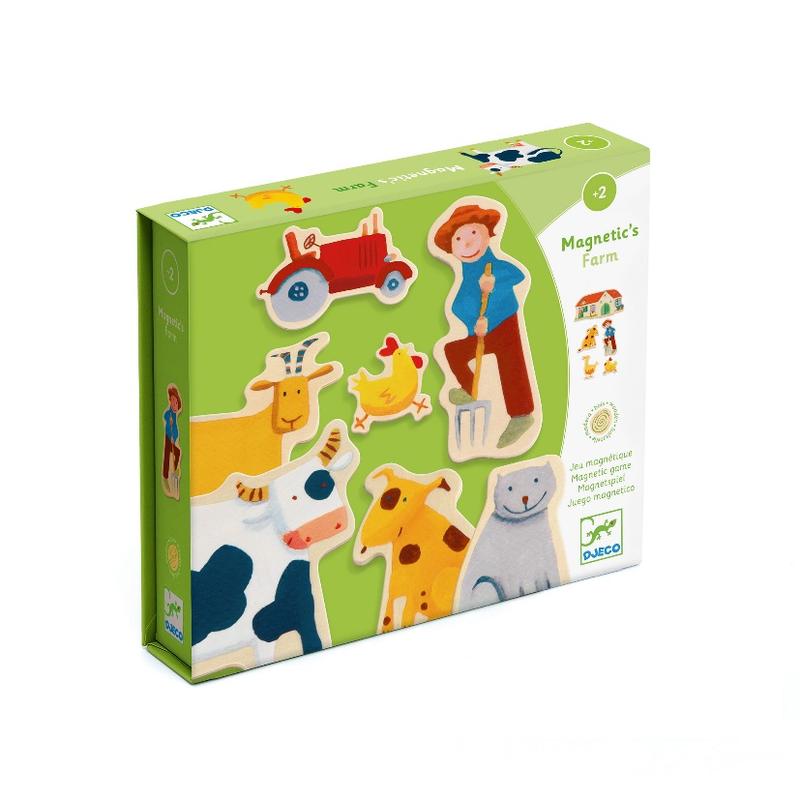DJECO Drewniana układanka magnetyczna MOTYWY Z FARMY DJ03110