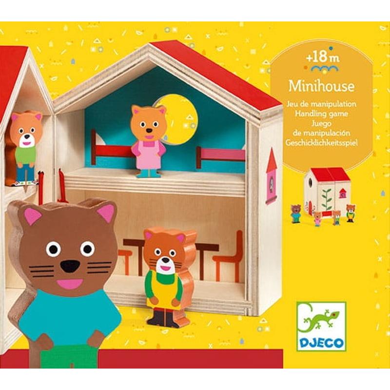 DJECO Drewniana zabawka mini domek DJ06385