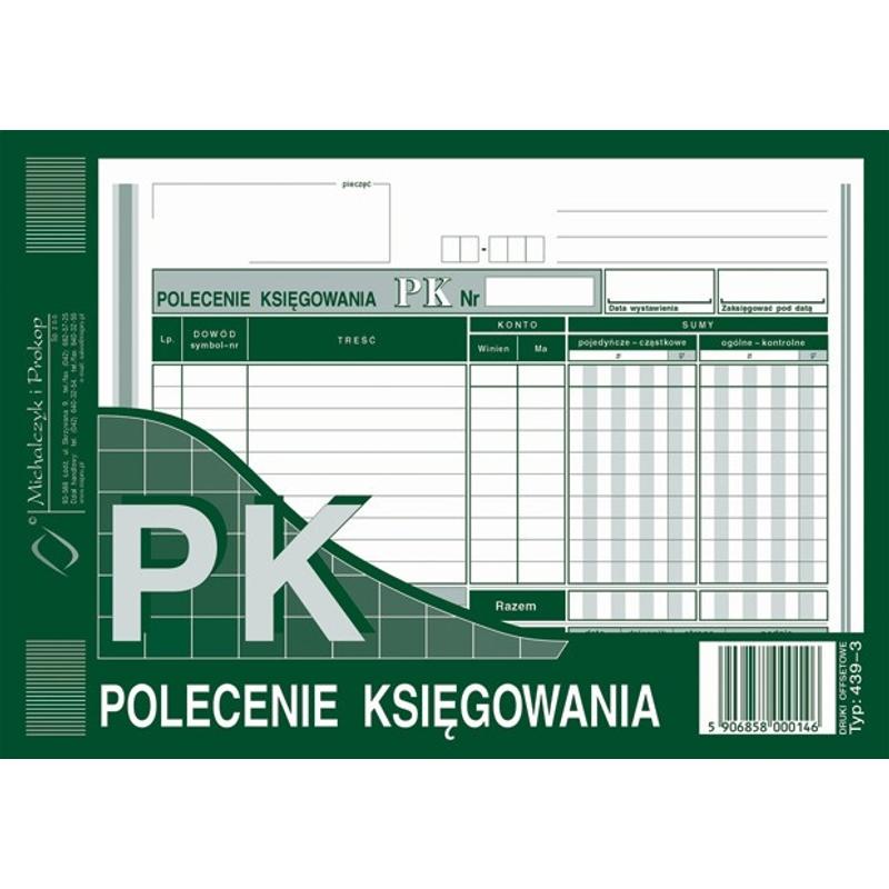 Druk PK polecenie księgowania A5 439-3