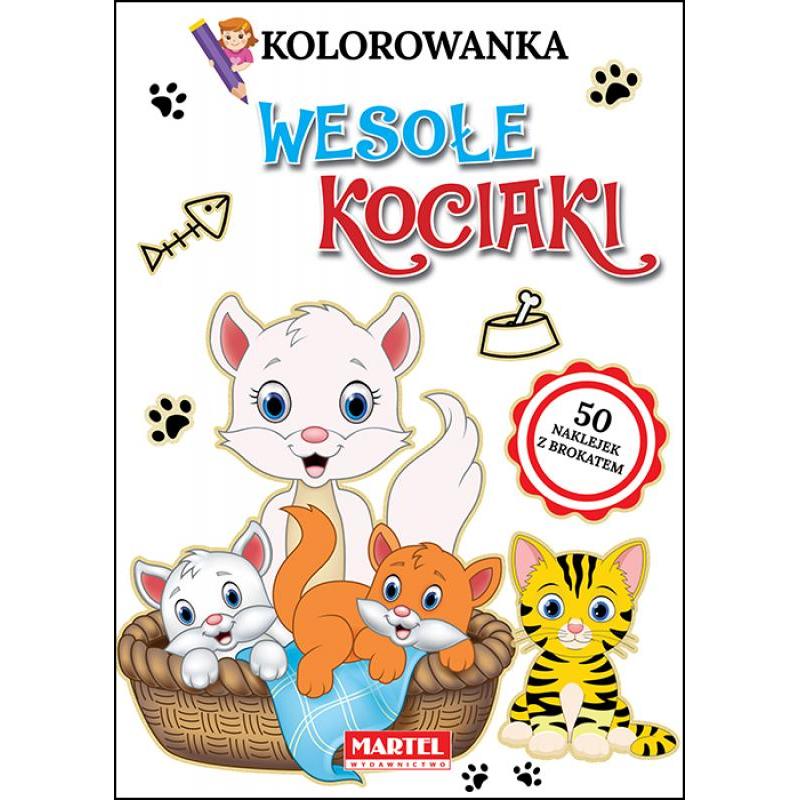 MARTEL Kolorowanka WESOŁE KOCIAKI 16 stron + 50 naklejek