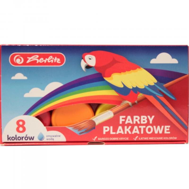 Farby plakatowe HERLITZ 8 kolorów 20ml