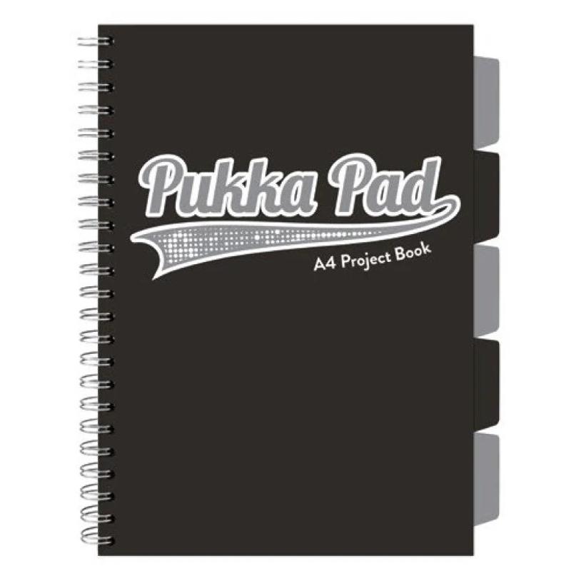 Kołozeszyt A4 100k PUKKA PAD Project Book  3101(BK)-WPC czarnoszary