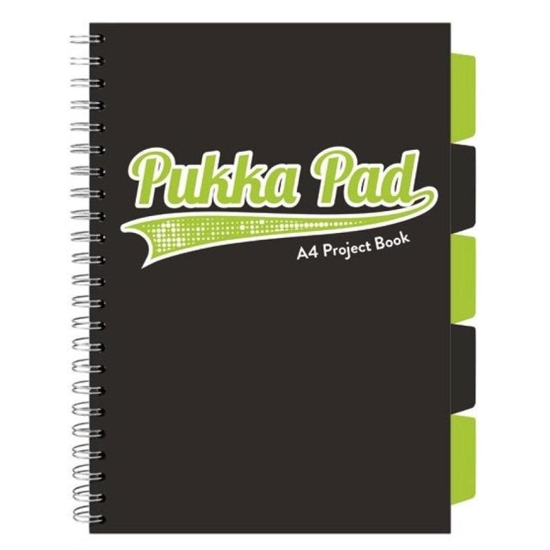 Kołozeszyt A4 100k PUKKA PAD Project Book 3102(BK)-WPC czarnolimonkowy