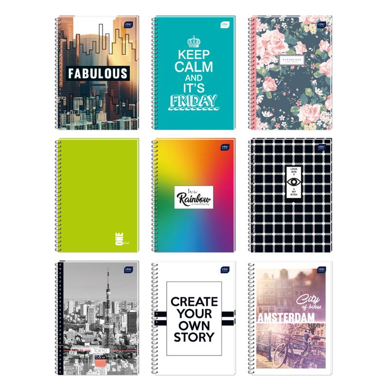 Kołozeszyt A5 100k INTERDRUK mix wzorów