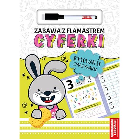 MARTEL Zadania z flamastrem - CYFERKI 24 strony (flamaster w zestawie)