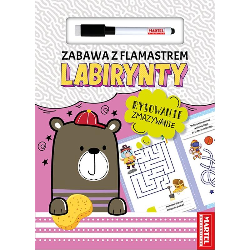 MARTEL Zadania z flamastrem - LABIRYNTY  24 strony (flamaster w zestawie)