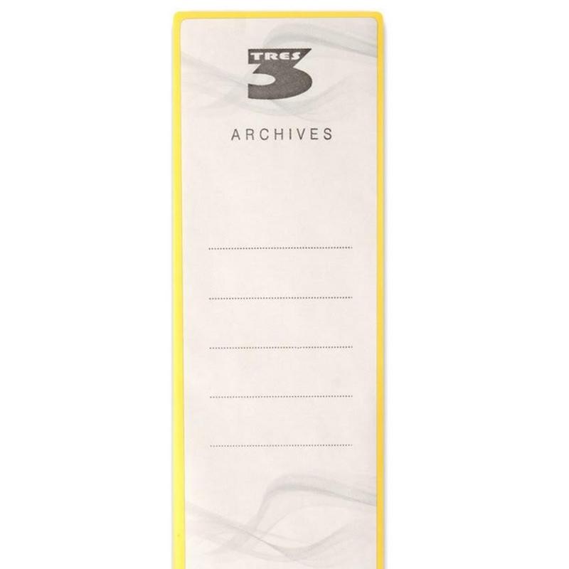 Nalepka na segregator (55 x 155 mm) 7cm TRES  samoprzylepna - blister 12szt.