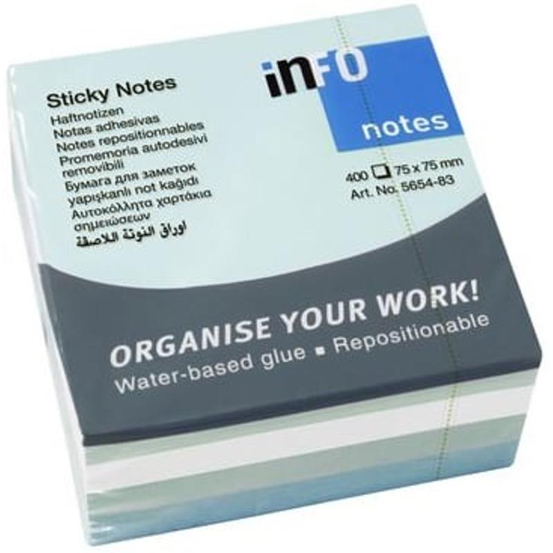 Notes samoprzylepny 75x75  TRES ICE - 400 kartek