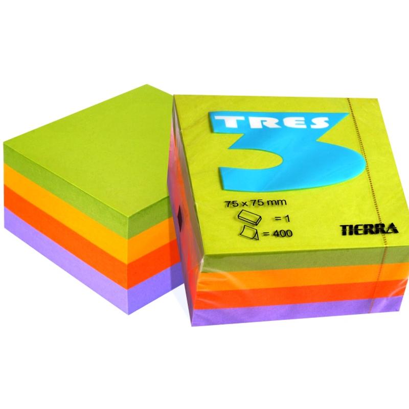Notes samoprzylepny 75x75  TRES neon - 400 kartek