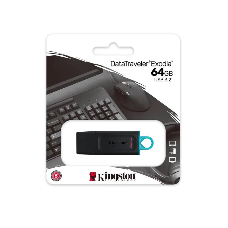 Pamięć/Pendrive 64 GB KINGSTON DTX - czarny z zawieszką