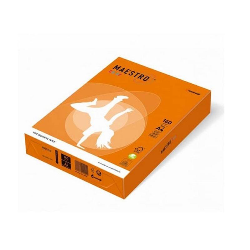 Papier A4 kolor 160g MAESTRO OR43 orange