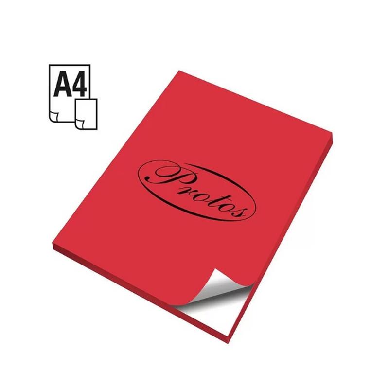 Papier samoprzylepny czerwony PROTOS  210 x 297 - opakownie 10 arkuszy