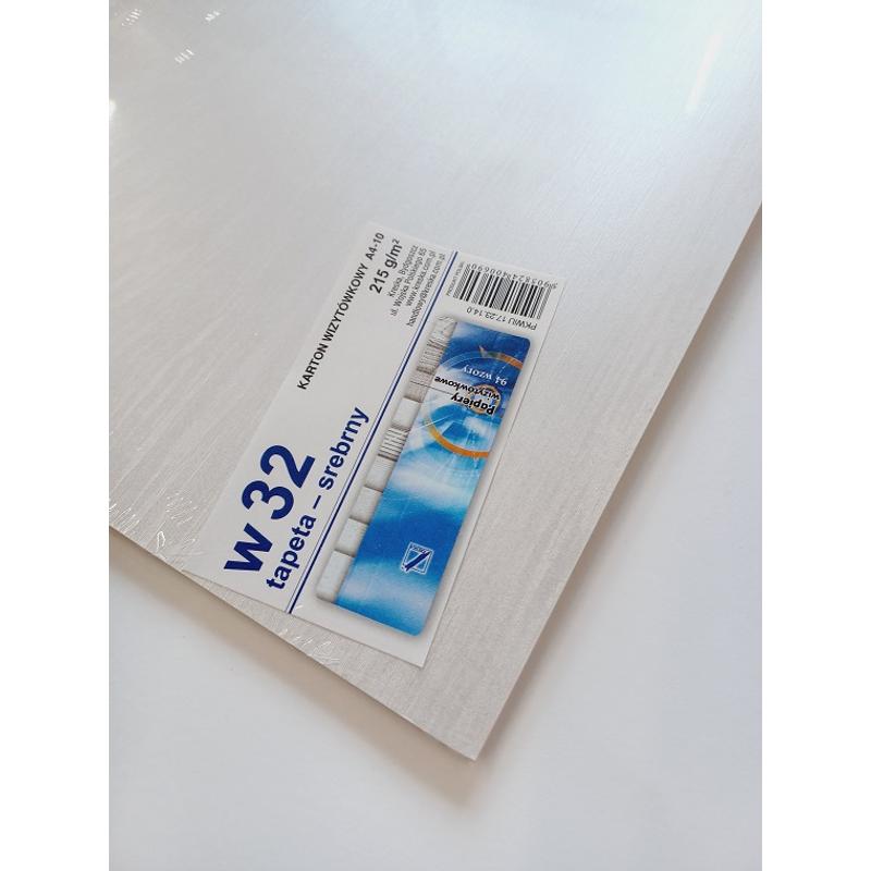 Papier wizytówkowy ozdobny KRESKA 215g/10ark. Tapeta - srebrny  W32
