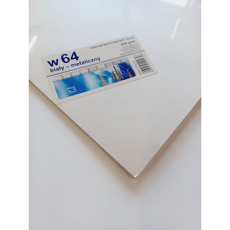 Papier wizytówkowy ozdobny KRESKA 250g/10ark. Biały metaliczny W64