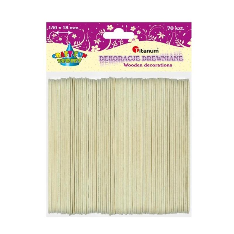 Patyczki drewniane naturalne drewno 150x18x 1,6mm  a70szt