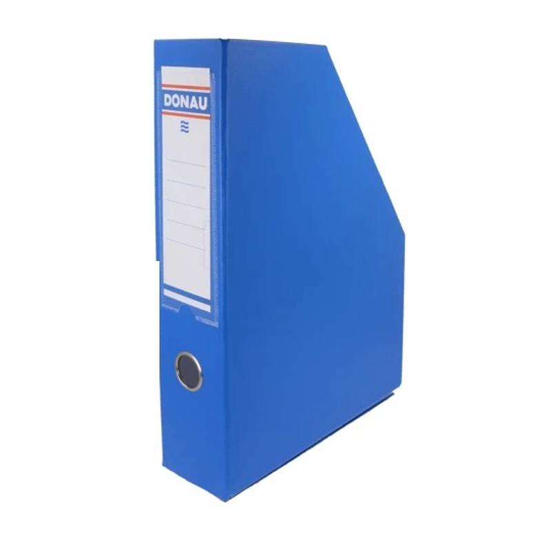 Pojemnik na dokumenty ścięty bok DONAU, PP, A4/75mm, niebieski