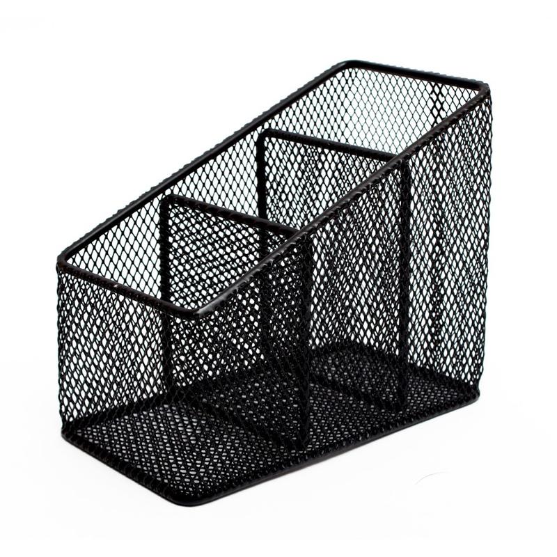 Przybornik metalowy 3 dzielny (skośny) - czarny