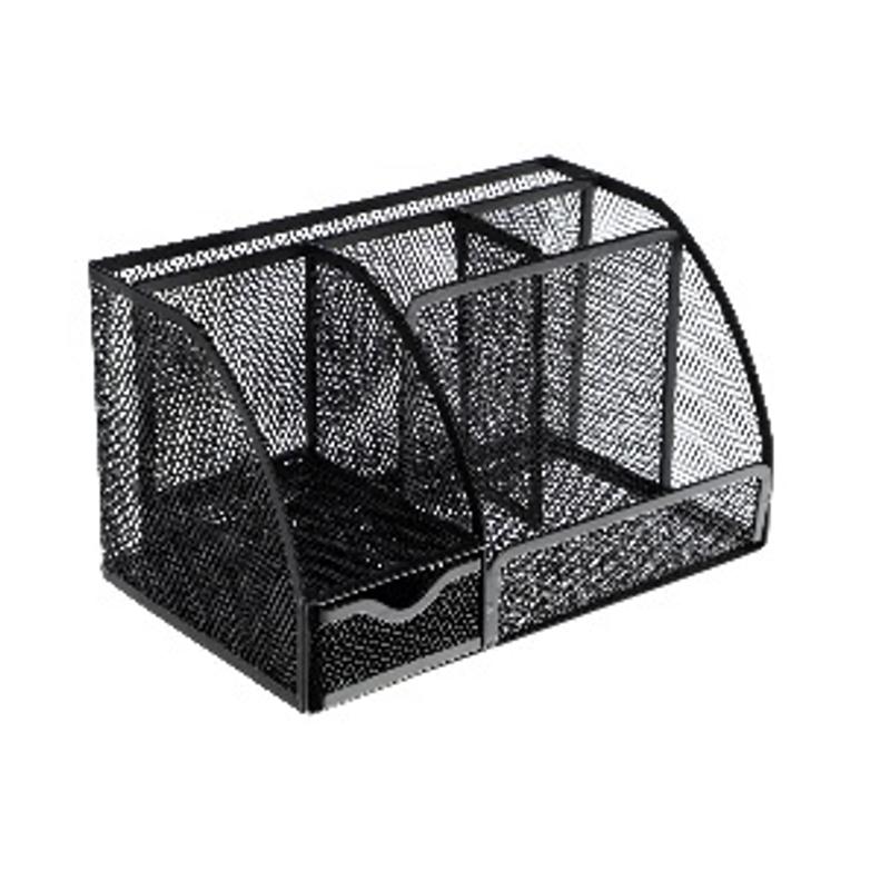 Przybornik metalowy na biurko wielofunkcyjny 6B czarny