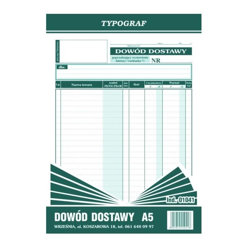 Druk Dowód Dostawy A5  01041