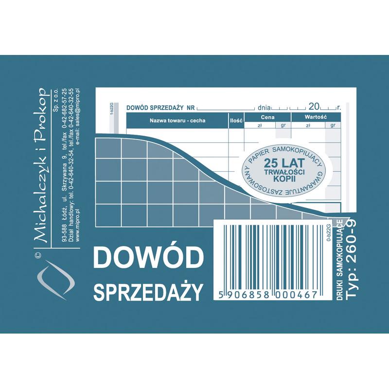 Druk Dowód Sprzedaży A7 260-9