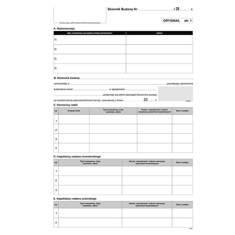 Druk Dziennik Budowy 02277