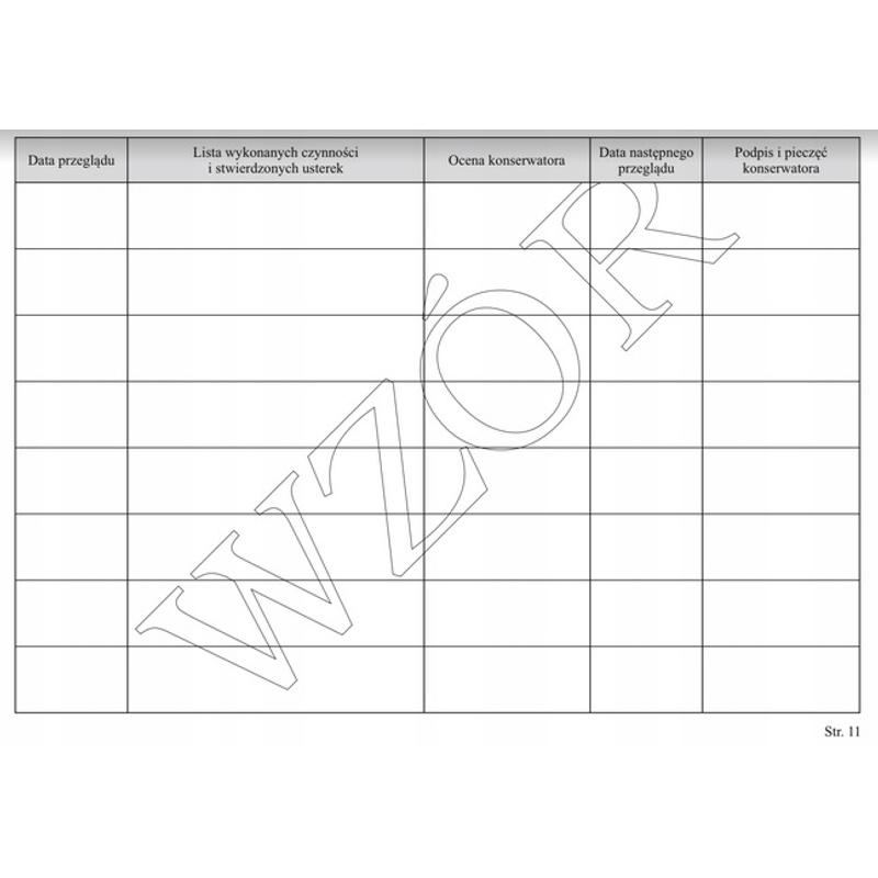 Druk Dziennik konserwacji urządzenia A5 UTB 02262