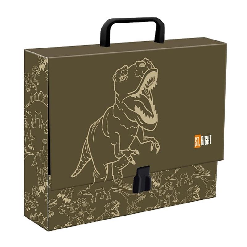 Teczka z rączką dziecięca BAMBINO ST.RIGHT tekturowa - dinozaur T-REX