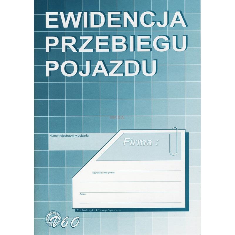 Druk Ewidencja przebiegu pojazdu Vu60