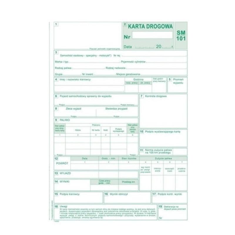 Druk Karta Drogowa A5 SM 101 802-3N