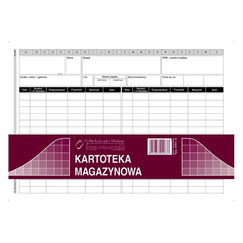 Druk Kartoteka magazynowa 50ark 344-3