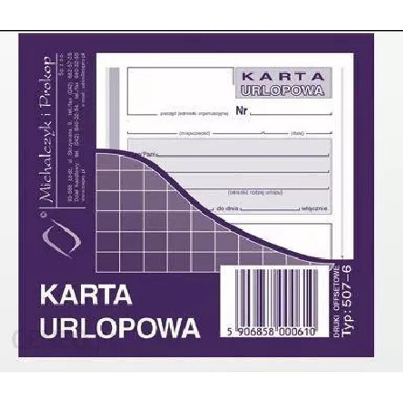 Druk Karta urlopowa A7 507-6