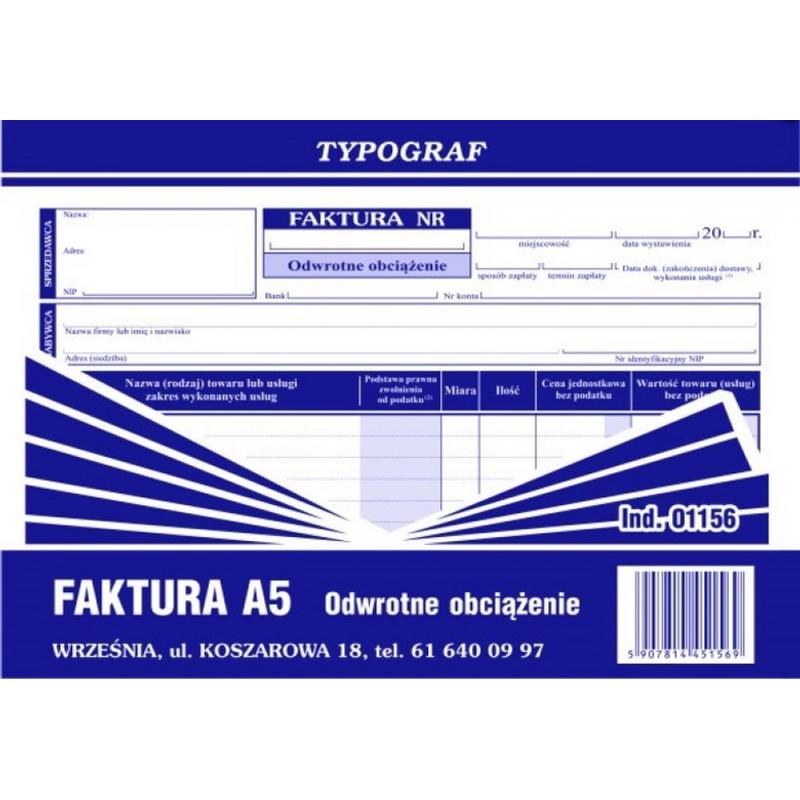 Druk Faktura A5 01156  odwrotne obciążenie