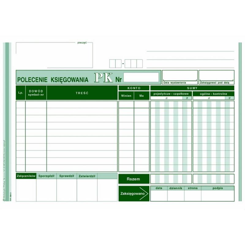Druk PK polecenie księgowania A5 439-3