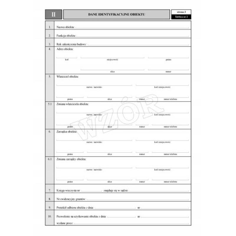 Druk Książka obiektu budowlanego A4 02299