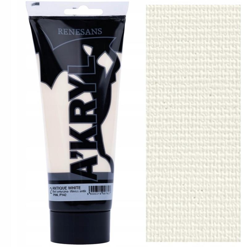 Farba akrylowa A’kryl RENESANS 200ml – biel antyczna