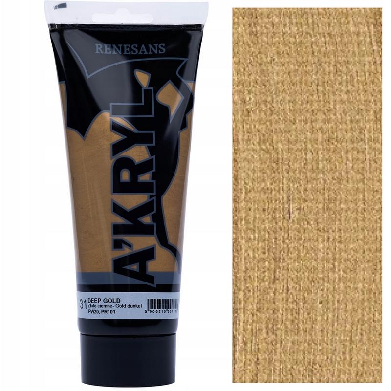 Farba akrylowa A’kryl RENESANS 200ml – złoto ciemne