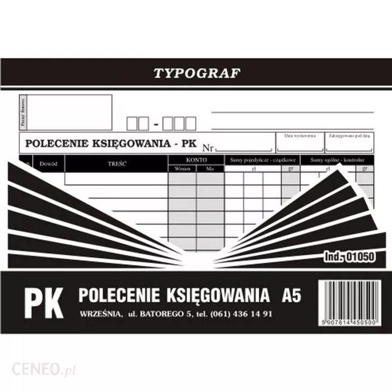 Druk PK polecenie księgowania A5 TYPOGRAF 02009