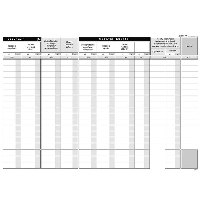 Druk Podatkowa książka A4 96 str przychodu i rozchodu K2