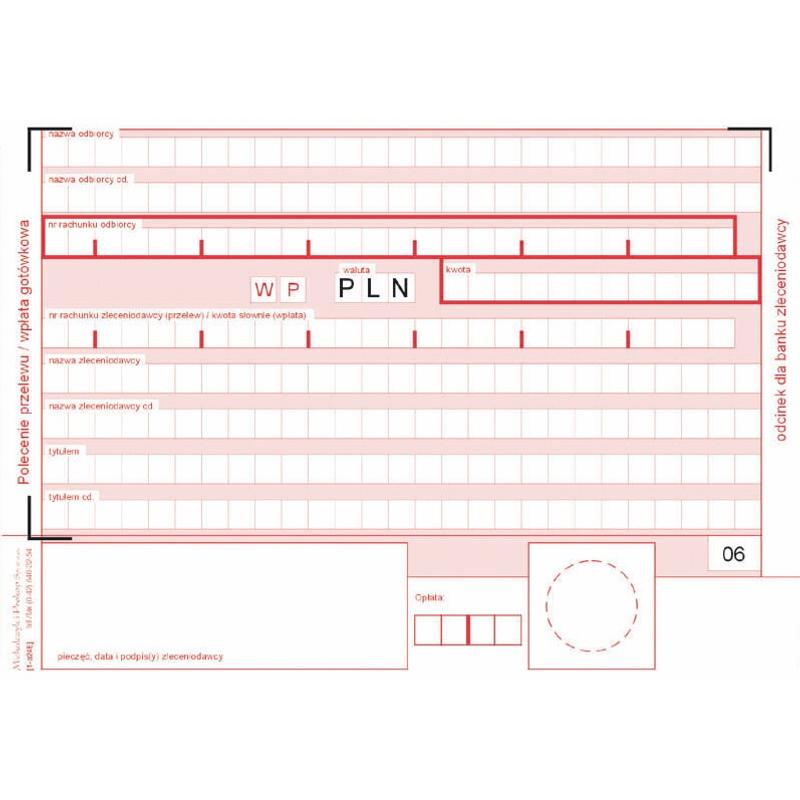 Druk polecenie przelewu 4odc WG A6 01133