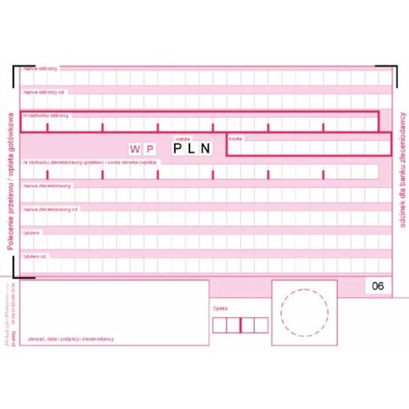 Druk polecenie przelewu 4odc WG A6 445-5M