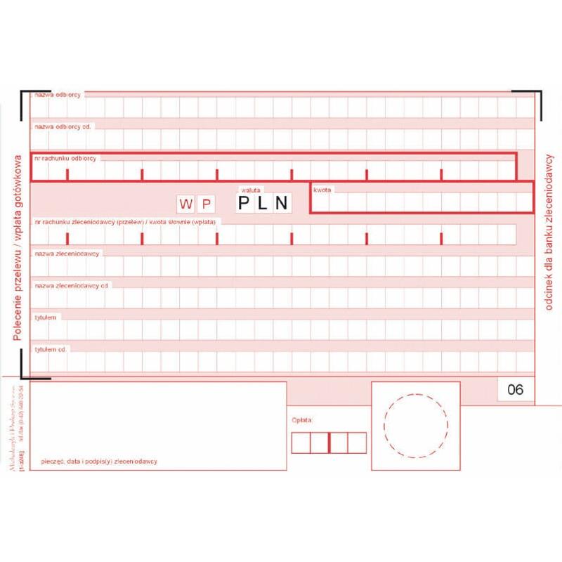 Druk polecenie przelewu 2odc WG A6 01132