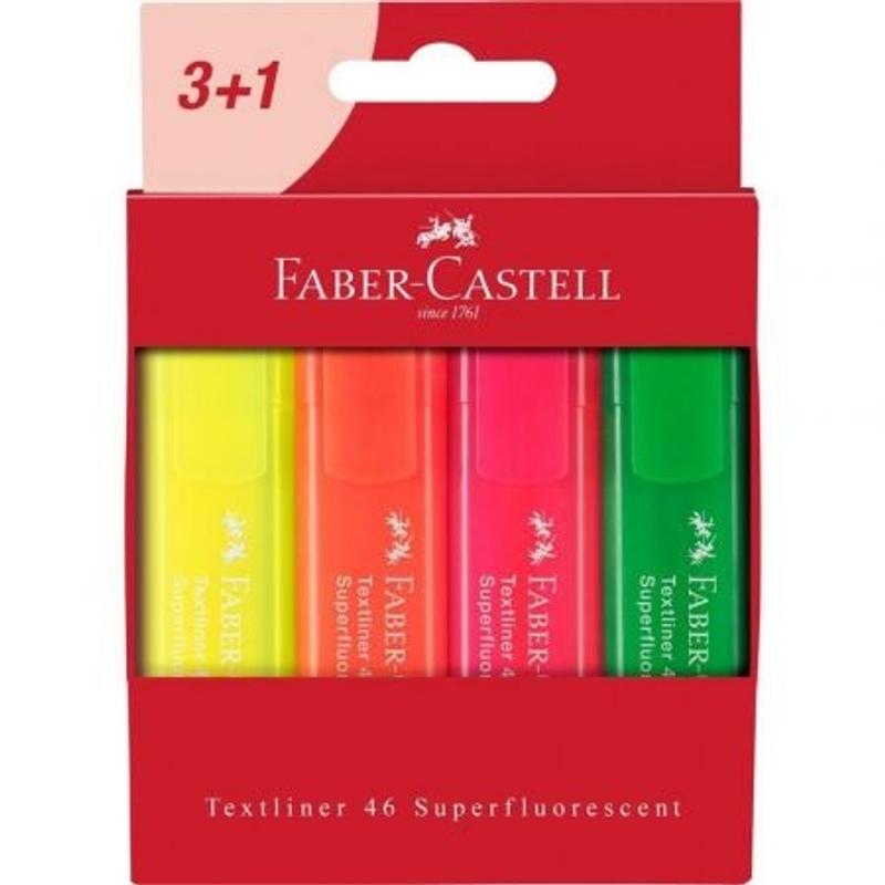 Zakreślacze Faber Castell fluo 4 sztuki - 1546