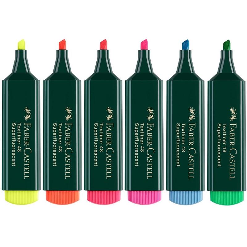 Zakreślacze Faber Castell neonowe 6 sztuk