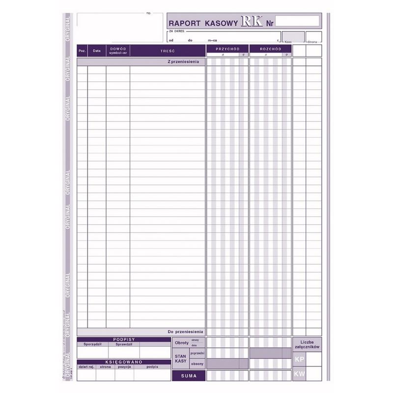 Druk Raport kasowy A4 410-1