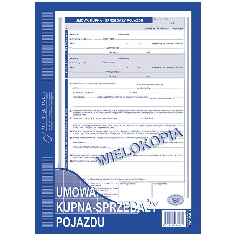 Druk Umowa Kupna Sprzedaży 650-1