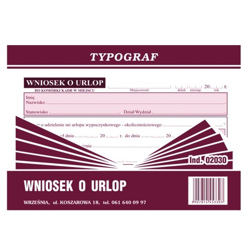 Druk Wniosek o urlop 02030 Typograf