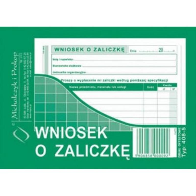 Druk Wniosek o zaliczkę 408-5