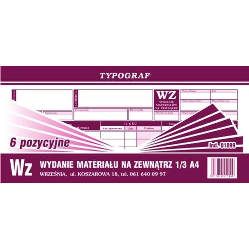 Druk WZ mały 01099 Typograf  1/3 A4