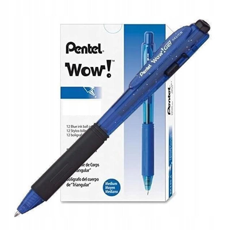 Długopis PENTEL BK 437-CR-C żelowy automatyczny Niebieski