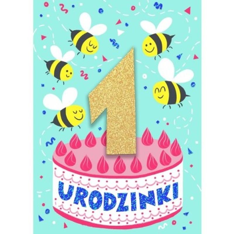 Karta okolicznościowa - Karnet B6 Cyferki brokatowe